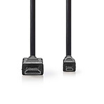Nedis Câble Micro HDMI mâle / HDMI mâle haute vitesse avec Ethernet Noir (2 mètres)