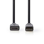 Nedis Câble Mini HDMI mâle / HDMI femelle haute vitesse avec Ethernet Noir (20 cm)