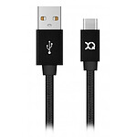 xqisit Charge & Sync USB-A / USB-C Noir - 1.8m