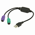 Nedis Câble adaptateur USB vers PS/2 Noir