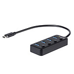 StarTech.com Hub USB 3.0 Type-C à 4 ports avec interrupteurs marche/arrêt