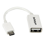 Startech.com Adaptateur micro USB B mâle / USB 2.0 Host OTG femelle - Blanc