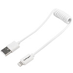 StarTech.com Câble Lightning vers USB spiralé blanc