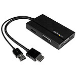 StarTech.com Adaptateur audio/vidéo - Convertisseur 3-en-1 HDMI vers DisplayPort VGA ou DVI - Noir