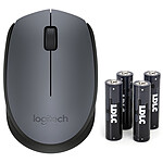 Logitech M170 Wireless Mouse (Gris) + 4 piles LDLC+ AA LR6 OFFERTES !