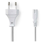 Nedis C7 bipolar power cable white - 2 mtrs