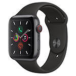 Apple Watch Series 5 GPS + Cellular Aluminium Gris Sidéral Bracelet Sport Noir 44 mm