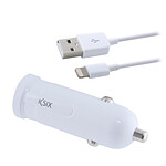 KSIX Cargador de coche 2.4A USB con cable Lightning - Blanco