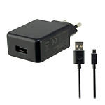 KSIX Cargador de pared 2A + cable Micro-USB (Negro)