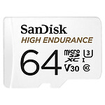 SanDisk High Endurance microSDXC UHS-I U3 V30 64 Go + Adaptateur SD