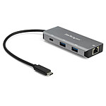Hub USB-C de StarTech.com con 3 puertos USB (2 x USB tipo A + 1 x USB tipo C) y 1 puerto GbE