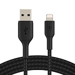 Cable USB-A a Lightning MFI de alta resistencia Belkin (negro) - 1m