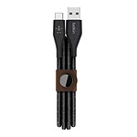 Belkin DuraTek Plus USB-C vers USB-A avec sangle de fermeture (Noir) - 1.2 m