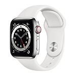 Apple Watch Series 6 GPS + Cellular Stainless steel Silver Bracelet Sport White 40 mm