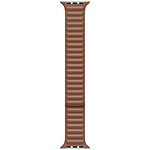 Pulsera Apple de cuero de eslabones de 44 mm, marrón silla de montar - Grande