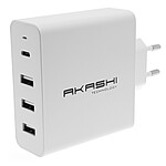 Akashi Chargeur Secteur 60W 6A USB-C + 3x USB-A