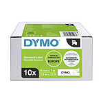 DYMO Pack de 10 Rubans D1 Standard - blanc/noir 9 mm - 7 m