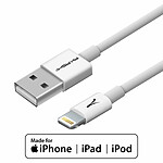 Akashi Câble USB-A vers Lightning MFI (Blanc - 2 m)