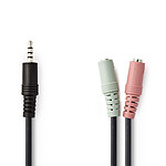Cable de audio estéreo Nedis 1x conector macho de 3,5 mm a 2x conector hembra de 3,5 mm