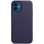 Custodia in pelle Apple con MagSafe viola scuro per Apple iPhone 12/12 Pro