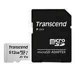 Transcend MicroSDHC 300S 512 Go + Adaptateur SD