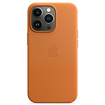 Funda de piel con MagSafe marrón dorado para el iPhone 13 Pro de Apple