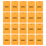 Rhodia Bloc N°10 Orange stapled letterhead 5.2 x 7.5 cm small squares 5 x 5 mm 80 pages (x20)