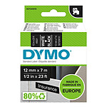 DYMO Ruban D1 Standard blanc sur noir 12 mm x 7 m