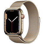 Apple Watch Series 7 GPS + Cellular Gold Stainless Or Bracelet Milanese 45 mm - Reconditionné