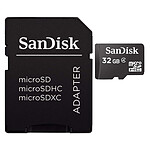 SanDisk Carte mémoire microSDHC 32 Go + Adaptateur SD