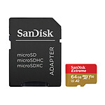 SanDisk Extreme microSDXC UHS-I U3 64 Go + Adaptateur SD