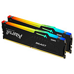 Kingston FURY Beast RGB 64 Go (2 x 32 Go) DDR5 6400 MHz CL32 Kingston FURY Beast RGB 64 Go (2 x 32 Go) DDR5 6400 MHz CL32