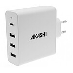 Akashi Chargeur Secteur 60W 6A USB-C + 3x USB-A