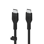 Cable USB-C a USB-C Belkin Boost Charge Flex de silicona (negro) - 3 m