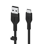 Cable Belkin Boost Charge Flex de silicona de USB-A a USB-C (negro) - 1m