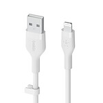 Cable Belkin Boost Charge Flex de silicona de USB-A a Lightning (blanco) - 1m