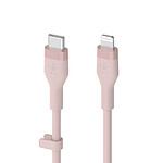 Cable Belkin Boost Charge Flex de silicona de USB-C a Lightning (rosa) - 1m