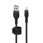 Cable Belkin Boost Charge Pro Flex de silicona trenzada de USB-A a Lightning (negro) - 2 m