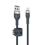 Cable Belkin Boost Charge Pro Flex de silicona trenzada de USB-A a Lightning (azul) - 1m