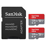 SanDisk Ultra microSD UHS-I U1 128 Go 140 Mo/s (x2) + Adaptateur SD