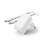 Belkin Boost Charge Chargeur secteur USB-C 30 W avec câble USB-C vers Lightning (Blanc)