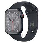 Apple Watch Series 8 GPS + Cellular Correa deportiva de aluminio de medianoche de 45 mm