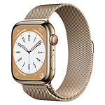 Apple Watch Series 8 GPS + Cellular Stainless Steel Gold Milanese Loop 45 mm