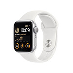 Apple Watch SE GPS (2022) Muñequera deportiva de aluminio plateada de 40 mm