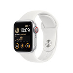 Apple Watch SE GPS + Cellular (2022) Muñequera deportiva de aluminio plateada de 40 mm