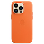 Funda de piel con MagSafe Naranja para iPhone 14 Pro