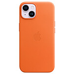 Funda de piel con MagSafe naranja para iPhone 14