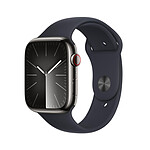 Apple Watch Series 9 GPS + Cellular Acciaio inossidabile Graphite Sport Band Midnight S/M 45 mm