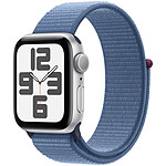 Apple Watch SE GPS (2023) Brazalete deportivo de aluminio plateado Azul Tormenta 40 mm - S/M