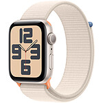 Apple Watch SE GPS (2023) Correa de lazo deportiva de aluminio Starlight 44 mm